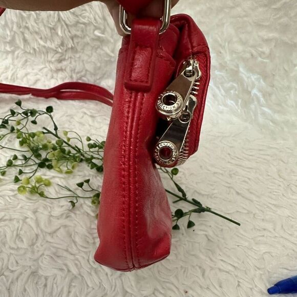 Kenneth Cole Reaction Red Flap Snap Mini Crossbody Bag Vegan Faux Leather - Picture 4 of 11